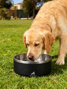 24/42/64oz Dog Bowl, 3-Layer Insulated Stainless Steel, Non-Slip, Spill-Proof And Durable, Water And Food Tray; Suitable For Cats; - Black-64oz - View 8