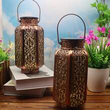 1PC Solarlights,Solar Outdoor Lights,Solar Bamboo Lantern,Solar Lantern Outdoor Waterproof Solar Light For Outdoor Hanging Solar Light Outdoor Solar Light Decoration For Garden,Yard,Patio,Porch,Trees,Lawn,Path,Retro And Exquisite,Metal,European-Style Wrought-Iron Decorative Hanging Ornaments.They Are In A Baroque Style And Serve As Decorative Hanging Pieces,Wall Decor,Room Decor,Home Decor,Fall Decor