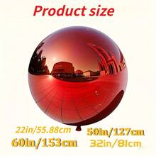 5个巨型红色铝箔气球 - 60/50/32/22英寸可重复使用金属箔气球,反光表面,适用于婚礼、生日、母亲节、派对装饰、活动装饰、情人节、节日装饰,易于安装,最适合情人节 - 紅色 - 查看 11