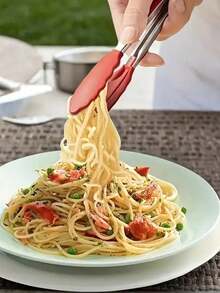 Stainless Steel Silicone Head Barbecue Food Clip, Silicone Head Is Not Easy To Scratch.High Temperature Resistance, Easy To Use, Suitable For Kitchen Cooking, Barbecue, Flip Salad And Baking, Kitchen Barbecue Supplies, Random Colors