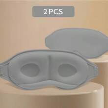 2pcs Ultra Comfortable 3D Contoured Sleep Mask - 99% Blackout Zero Pressure Design, Breathable Soft Adjustable, Suitable For Adult Men & Women Travel, Nap, Yoga, Sleep, Great Gift - Grey - View 1