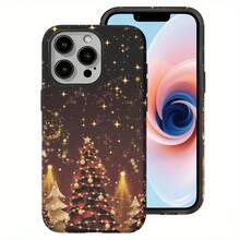 Funda para teléfono 2 en 1 con diseño de árbol, acabado mate esmerilado. Resistente, completa y compatible con phone 17 Pro, 14 y 15. Ideal para fiestas, temporadas y ocasiones especiales. Textura esmerilada, elegante y de alta calidad. Perfecta para entusiastas de la tecnología y dueños de smartphones. - Negro - Ver 1