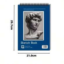 A4 Thickened Sketchbook, High-Quality Raw Wood Paper, Special For Art Students, Watercolor And Gouache Sketchbook, Blank Picture Book, Colored Pencil Drawing Paper, 60 Paintings - B - Xem 2