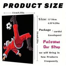 1pc "Soccer - Themed Santa Christmas" Greeting Card With Envelope - Vibrant Santa Playing Soccer Card For Christmas Occasions, Sending Sporty Holiday Greetings, Great For Buddies & Soccer Lovers, Christmas Celebration Present - Multicolor - View 4
