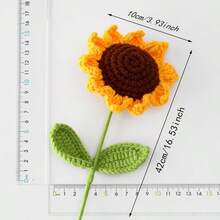 1/2/3 Stücke handgefertigte gehäkelte Sonnenblumen Garn Blumen - realistische gewebte Blumendekoration, geeignet für DIY Sträuße, Hochzeits- und Partydekorationen, romantische Geschenke zum Geburtstag, Jahrestag, Valentinstag, Lehrertag - Süß Akzente für den Schreibtisch Zuhause, perfekt für Weihnachts- und Feiertagsfeiern, ideales Geschenk für Freunde und Familie - Verschiedenfarbig - Übersicht 7