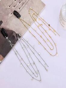 2pcs Golden Star Moon Braided Hair Chain Hairpin For Messy Braid Bohemian Hip-Hop Y2K Style - Multicolor - View 2