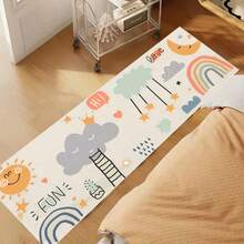 1pc Nordic Ins Style Square Cartoon Geometric Faux Wool Bedroom Bedside Rug, Living Room Floor Mat, Anti-Slip Sofa Cushion - Cloud - View 5