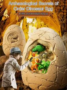 40件/盒恐龙化石玩具套装，大中尺寸儿童考古玩具，DIY手工制作，挖掘，寻宝，培养创造力和智力，适合男孩女孩，恐龙夜光，户外玩具，机器人，墨西哥钝口螈