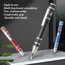 8 In 1 Pen-Shaped Screwdriver Set, Aluminum Alloy And Flat Head Manual Screwdriver, Portable. - Black - View 2