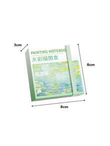 1个迷你便携式水彩颜料板，旅行涂色书，素描本带调色盘套装，水彩颜料采用小方盒包装，适合绘画，返校必备 - 隨身水彩筆/加厚50張/本(含調色盤) - 查看 4