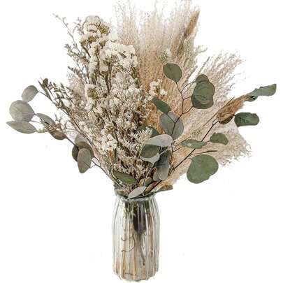 Dried Flowers Bouquet Artificial Flowers Reeds Pampas Grass Bunny Tails Floral Arrangements for Home