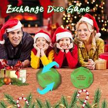 1pc 12pcs/Set Durable Neon Green Dice Game For Christmas Santa Gift Exchange, Party Activity Supplies - Green - View 9