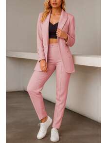 Women Suit Sets - 藕粉色 - 查看 2