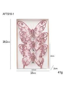 Mariposas decorativas de Navidad, adornos para el árbol de Navidad, mariposas de simulación con brillo para crear ambiente decorativo.