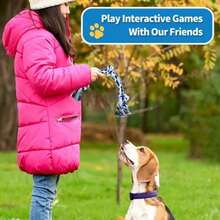 Juguete de cuerda para perros, juguete de masticar duradero para perros pequeños y medianos, 3 nudos, juguete de tirón de 100 piezas, mantiene a los perros entretenidos y limpia los dientes - Multicolor - Ver 4