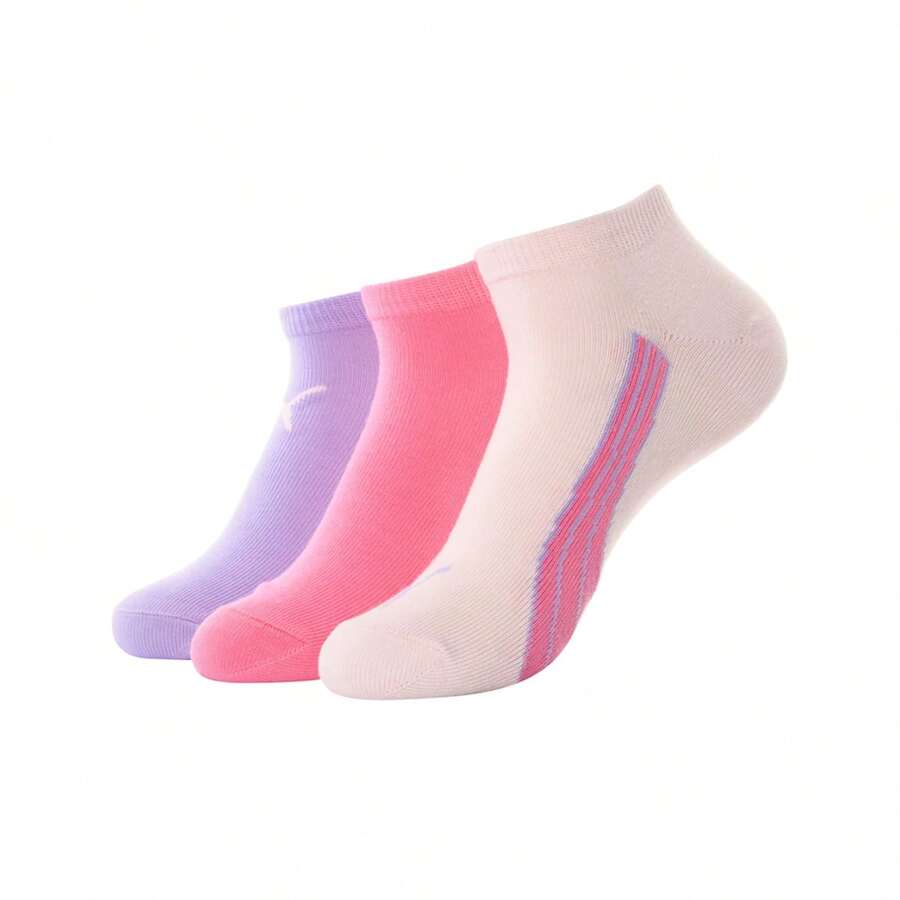 Puma 3 Pairs Kids' Breathable Sports Socks - Pink-purple - View 1