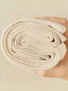 3 Pares de Meias Cano Alto para Outono e Inverno, Meias Grossas e Quentes para Coxas Femininas, Meias Altas Antiderrapantes, Meias Macias e Grossas para o Inverno Quente, Adequadas para Ciclismo, Viagens e Atividades ao Ar Livre - Multicolorido - Visão 7