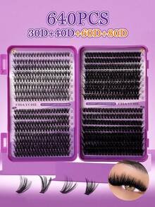Zestaw do przedłużania rzęs Curl D Lashes 621/640/800 szt., w tym 10D-160D 8-16 mm, spersonalizowane sztuczne rzęsy DIY, sztuczne rzęsy 3D, rosyjskie kręcone rzęsy, dramatyczne, potargane rzęsy z norek, do makijażu codziennego, cosplayu, na całą twarz i na co dzień, przenośne do codziennego użytku lub na wyjścia
