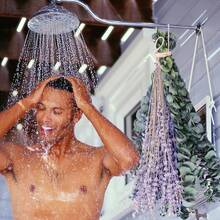 68 Eucalyptus Branches And Lavender Bouquets, Suitable For Shower Rooms, 17-Inch Upgraded Hanging Shower Flower Rack, Natural Real Eucalyptus Leaves And Lavender Branches, Aromatic Bathroom Decorations. - 綠色紫色 - 查看 6