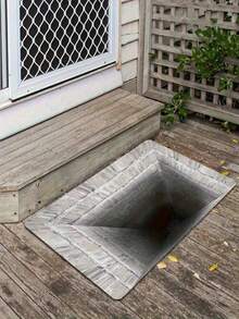 1pc New 3D Optical Illusion Doormat - Endless Fun Design, Christmas Gift, Suitable For Living Room, Bedroom, Indoor - Machine Washable - Flannel Material, Soft Wrap, Skin-Friendly, No Balls, Slightly Water-Resistant Easy Care, Odorless - Ideal For Home Decor, Room Decor, Living Room Carpet, Bedroom Carpet, Bathroom Carpet, Kitchen Carpet, Area Rug, Hotel Decor - Area Rug, All Season Use