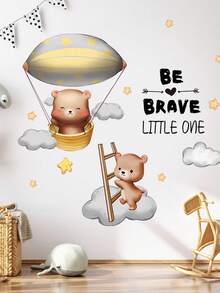 1Pc Cartoon Cute Bear And Plane Wall Stickers Waterproof Removable PVC Room Kindergarten Home Decoration Wall Decals - Multicolor - View 16