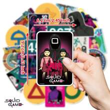 SQUID GAME 25Pcs/1 Set Stickers Set, Unique Characters, Symbols & Game Scenes, Premium Waterproof Graffiti Stickers For Laptop, Phone, Water Bottles, Scrapbooking, DIY Projects, Perfect Gift For Fans - Multicolor - View 10