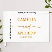 1 Sổ lưu niệm đám cưới màu trắng cá nhân hóa, Sổ lưu niệm dán sticker vàng, Album ảnh cưới, Tình yêu vĩnh cửu - trắng - Xem 20