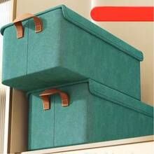 Teal Blue Foldable Steel Frame Storage Box For Household Pants And Clothes, Perfect For Dorm Organizing Clothes And Miscellaneous Items. - Teal Blue - View 2