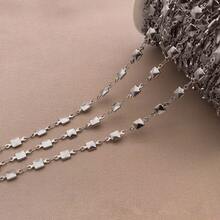 1 metro Cadenas de acero inoxidable con diseños de estrella, corazón y cruz a granel - Suministros para hacer joyas DIY y accesorios