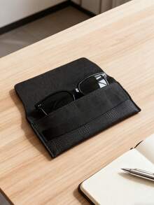 Classic Black Minimalist Portable Eyeglass Case - Simple Yet Sophisticated, Lightweight And Easy To Carry, Provides Secure Storage And Thoughtful Protection For Your Glasses, A Great Daily Companion For Storing Your Eyewear On The Go.