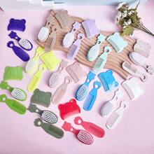 3pcs/Set Bear Shaped Baby Hair Brush Set, Newborn Infant Scalp Massage Comb Brush - Multicolor - View 3