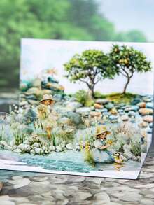 1 Rolle Vintage Fluss Landschaft PET Dekoband, geeignet für Scrapbooking, DIY, Fotoalbum, Planer - Verschiedenfarbig - Übersicht 8
