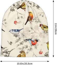 Animal For Women Men, Warm Stretch Knitted Beanies Hat Lightweight Slouchy Cancer Headwearhalloween - 復古鳥 - 查看 2
