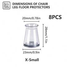 4/8/20 件透明椅腿地板保护垫 - 消除地板噪音，防止椅套刮伤，滑动顺畅 - 家具垫，家具滑块采用灰色软毛毡制成，保护地板和桌椅腿，适用于厨房、客厅、卧室、餐厅（圆形、矩形）