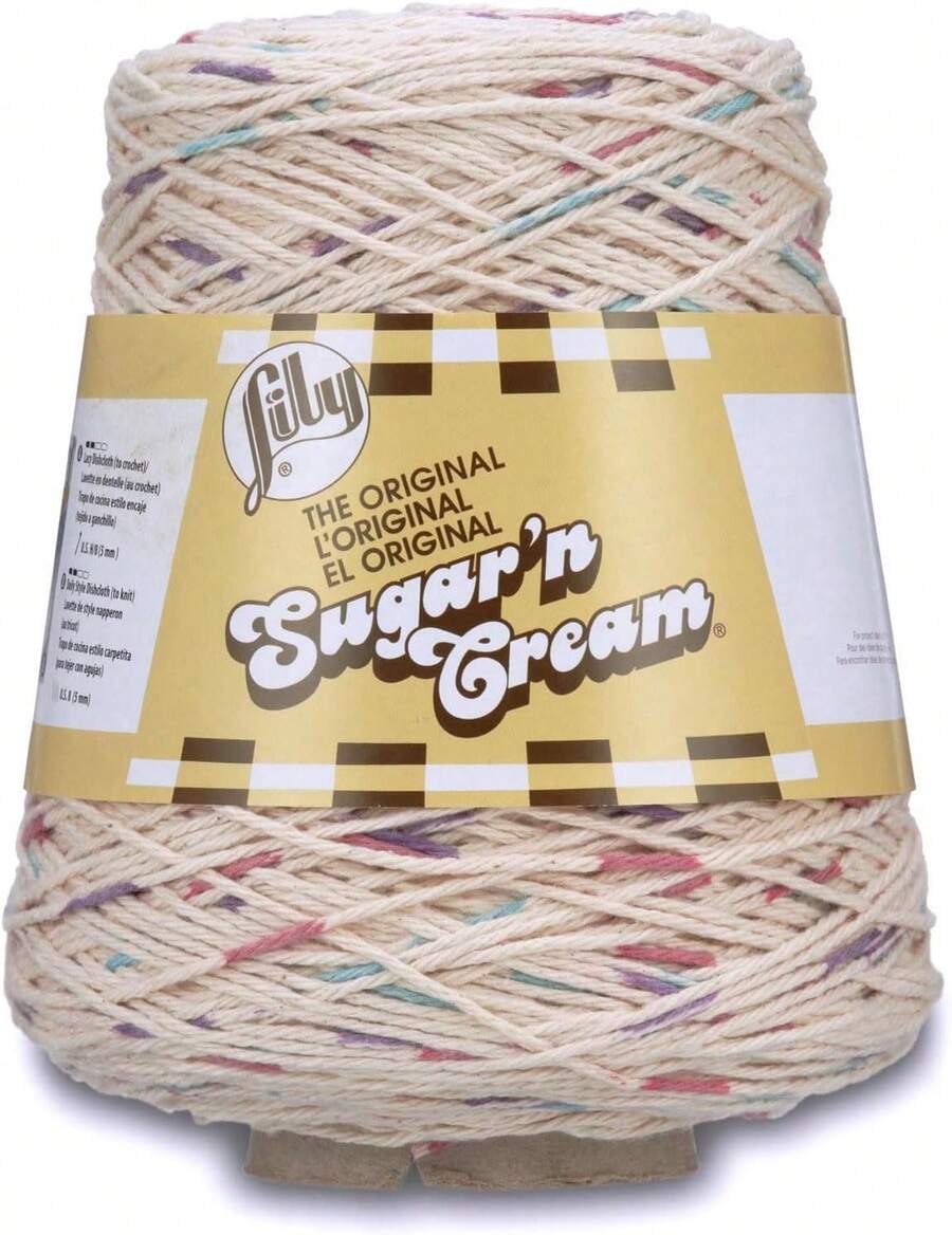 Lily Sugar'n Cotton Cone Yarn, 14 Oz, Potpourri Prints, 1 Cone