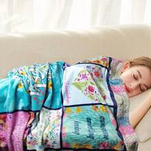 Best Friend Friendship Throw Blanket - With Inspirational Quotes & Floral Patterns - Soft Flannel All-Season Cozy Gift, Machine Washable For Bedroom, Living Room, Sofa - Perfect For Friends, Besties, Couples, Best Friend Gifts, Bedroom Accessory, Vibrant Pattern, Durable Comfort - White - View 8