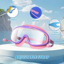 Gafas de Natación Juveniles, Antivaho 400, Lentes Grandes Ajustables para Niños y Adolescentes, Silicona Suave Impermeable, Para uso en interiores y exteriores - Rosa - Ver 9