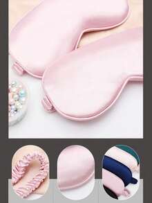 1pc Mulberry Silk Eye Mask, Sleep Mask, Reversible Hot/Cold Therapy Silk Eye Mask