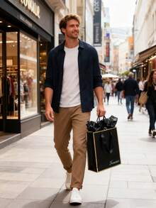 定制牛皮纸礼品袋，带提手，个性化礼品袋，纯色礼品袋，礼品盒替代品，婚礼用品，派对用品，礼品袋，伴娘礼品袋，伴郎礼品袋，订婚礼物，结婚礼物，精致时尚，适合赠送给家人、朋友、同事 - 彩色 - 查看 6