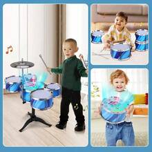 Kids Drum Set Educational And Simulation Percussion Instrument - Blue - View 5