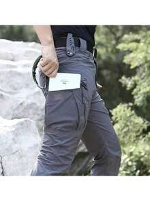 Pantalones tácticos compuestos para hombre X9, con bolsillos laterales con solapa y cierres con cremallera. - Gris - Ver 6