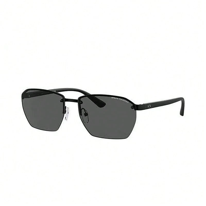 Armani 0AX2048S 600087 Sunglasses - Eye-Catching Summer Style - Men's Metal Frame Sunglasses - Low-Key, High-Quality Design - Dark Grey Lenses And Matte Black Temples - Matte Black - View 1