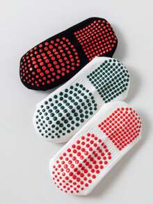 1/2/3 Pairs Women's Pilates Non-Slip Yoga Socks, Grip Socks With Traction, Neutral Hospital Socks, Ankle Support, Shock-Absorbing Sports Socks, Soft And Comfortable All-Season Grip Socks, Cute Embroidered Strawberry, Avocado, Cherry Patterns, White Socks - Multicolor - View 5