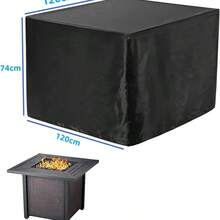 Funda para muebles de jardín, impermeable, resistente a los rayos UV, duradera, de tela Oxford 420D para sofás, mesas y sillas rectangulares de exterior, color negro.