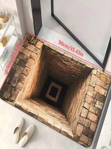 1pc New 3D Mysterious Staircase Doormat - Christmas Gift, Suitable For Living Room, Bedroom, Indoor - Machine Washable - Flannel Material, Delicate Wrap, Skin-Friendly, No Pilling, Water-Resistant Easy Care, Odorless - Ideal For Home Decor, Room Decor, Living Room Carpet, Bedroom Carpet, Bathroom Carpet, Kitchen Carpet