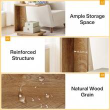 Tribesigns Mesa de centro en forma de C, mesa auxiliar estrecha con 2 niveles y base resistente, mesa auxiliar de sofá industrial para sala de estar, dormitorio, marrón