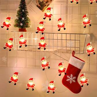 1 件圣诞老人暖灯，电池供电，适用于圣诞节、卧室、客厅、派对、婚礼、家居、节日派对用品、派对装饰、节日装饰 [不含电池]