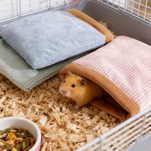1 件条纹羊毛加厚保暖睡袋仓鼠、龙猫、豚鼠、蜜袋鼯睡袋，适合秋冬季小型宠物 - 彩色 - 查看 12