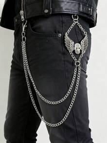 Cadena corporal de hombre con cruz gótica, accesorio de moda hip hop para cadena de bolsillo de pantalones