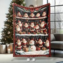 Christmas Cartoon  Theme, Beautiful Christmas Tree, Dog,Santa Claus,Animal, Snowman, Deer, Candy Design,Super Soft Flannel Printed Blanket,As Birthday Gifts, Family, Wedding, Souvenir Blankets, Polyester Blankets Suitable For All Seasons, Washable, Machine Washable, Lightweight, Breathable, Comfortable, Warm, Unique, 280gsm For Him, Her Personalized Ideal Gifts For Her, Him, Family, Boyfriend, Girlfriend, Father, Family, Mother, Lover, Daughter, Son, Grandfather, Grandmother, Friend, Classmate, Pet.    Perfect Nap, Camping, Travel, Home, Daily Life, Office Decoration, Birthday, Anniversary, Valentine's Day, Thanksgiving, Christmas, Halloween, Mother's Day, Father's Day, Wedding, New Year Gifts ,Sofa,Bed,Car,Bedroom,Living Room,Office,  Outdoor Camping, Beach,Wall Decoration - 多色7 - 查看 1